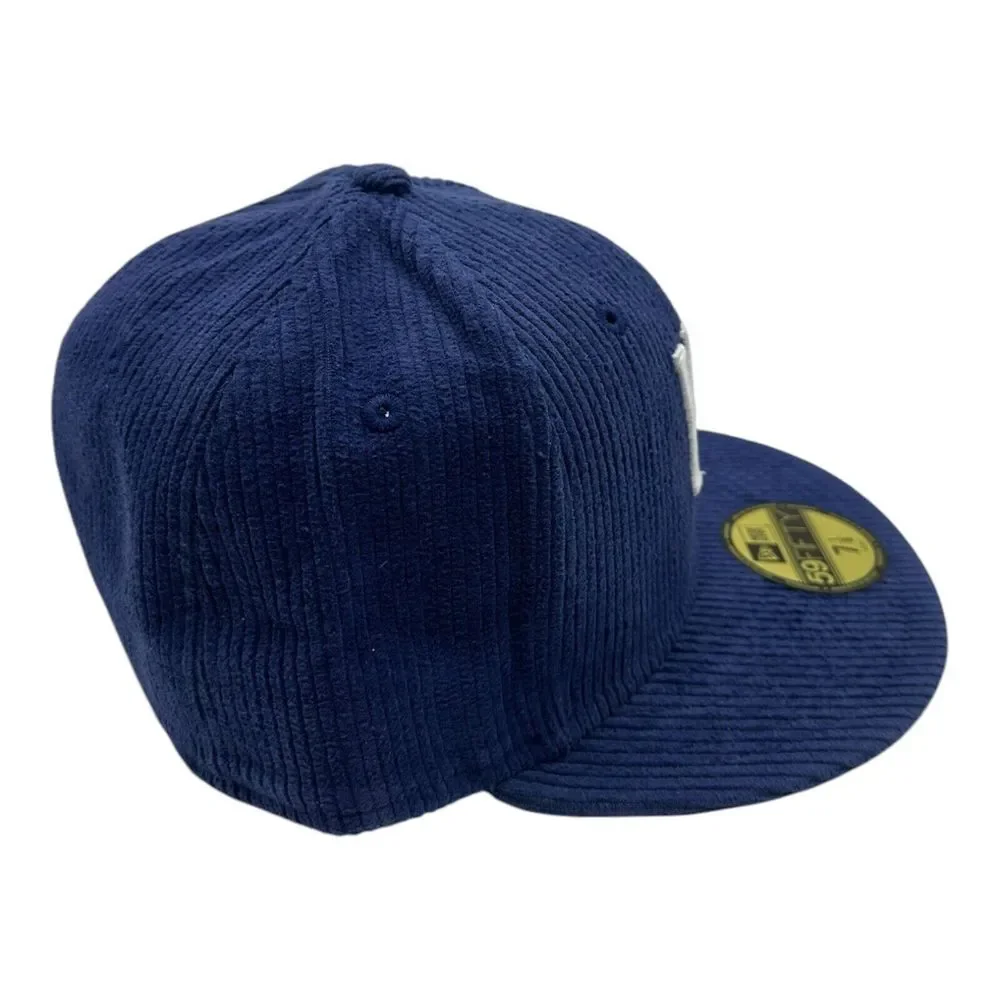 New Era 59Fifty Kansas City Royals Hat Cap Size 7 1/8 Blue Corduroy MLB Baseball